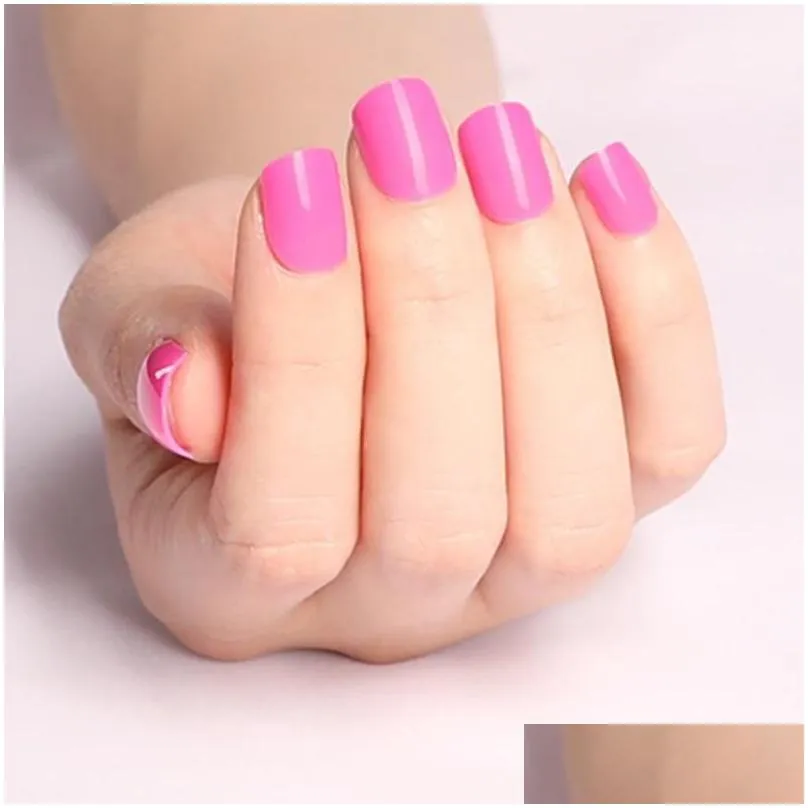 False Nails Bright Candy Artificial Fake Short Fingernails For Design Diy Fl Er Tips Manicure Tool Drop Delivery Otvrj