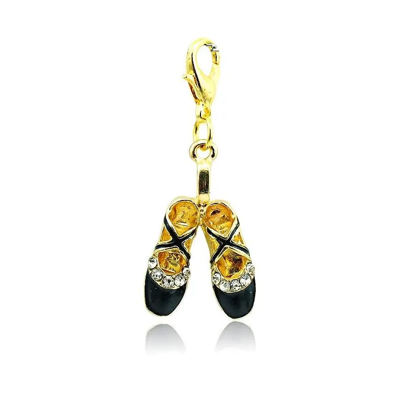 Charms Fashion Floating Gold Plated 4 Color Enamel Shoes Lobster Clasp Alloy Diy Pendants Jewelry Accessories4745121 Drop Delivery Fin Ot0G3