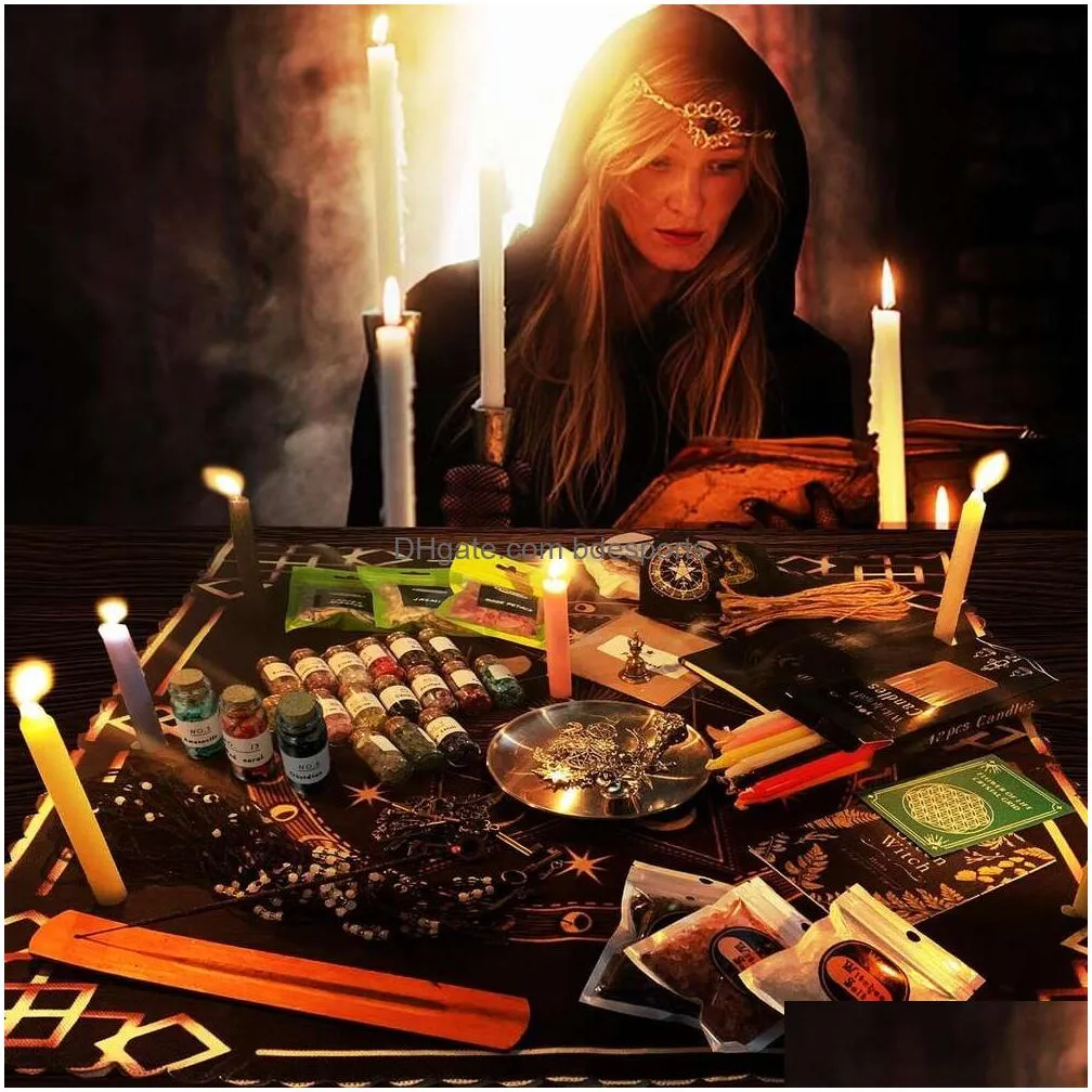 Other Construction Tools Large 189 Pcs Spell For Beginners New Witchcraft Starter Kit Supplies With Bell Altar Cloth Incense Stick And Dhbcm