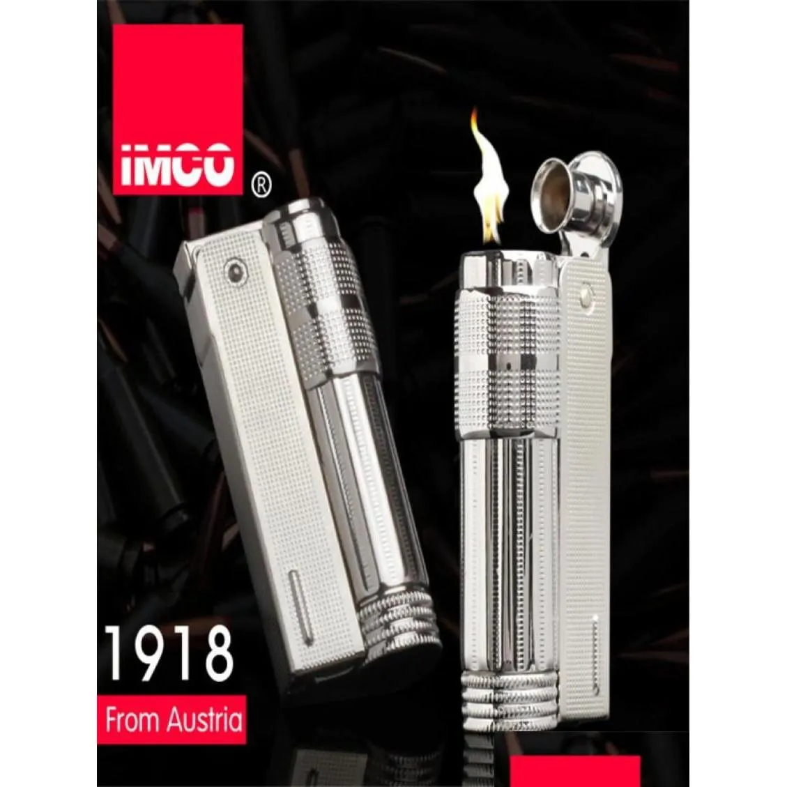 original imco lighter old gasoline lighter genuine stainless steel cigarette lighter cigar fire briquet tobacco petrol lighters3827696