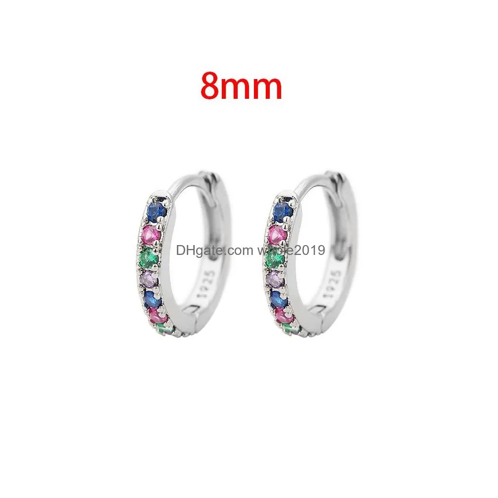 Hoop & Huggie 2Pcs Rainbow Little Hies Earrings Girl Stainless Steel Tiny Rings Cartilage Small Helix Piercing Circle Men Drop Delive Dh2Kz
