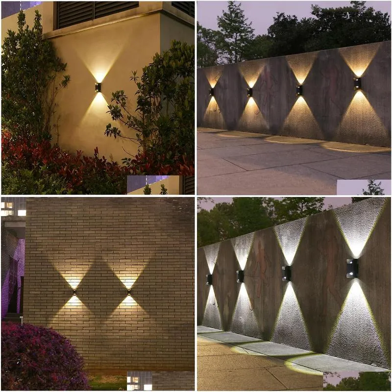 Pendant Lamps Solar Wall Lamp 2 Modes Lighting Outdoor Waterproof Up And Down Luminous Garden Drop Delivery Lights Indoor Otsgh