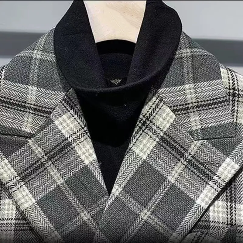 Men's Designer Suit Fall Men's Jacket Men's Blazer Cotton Jacket Casual Plaid Plus Size M-4XL