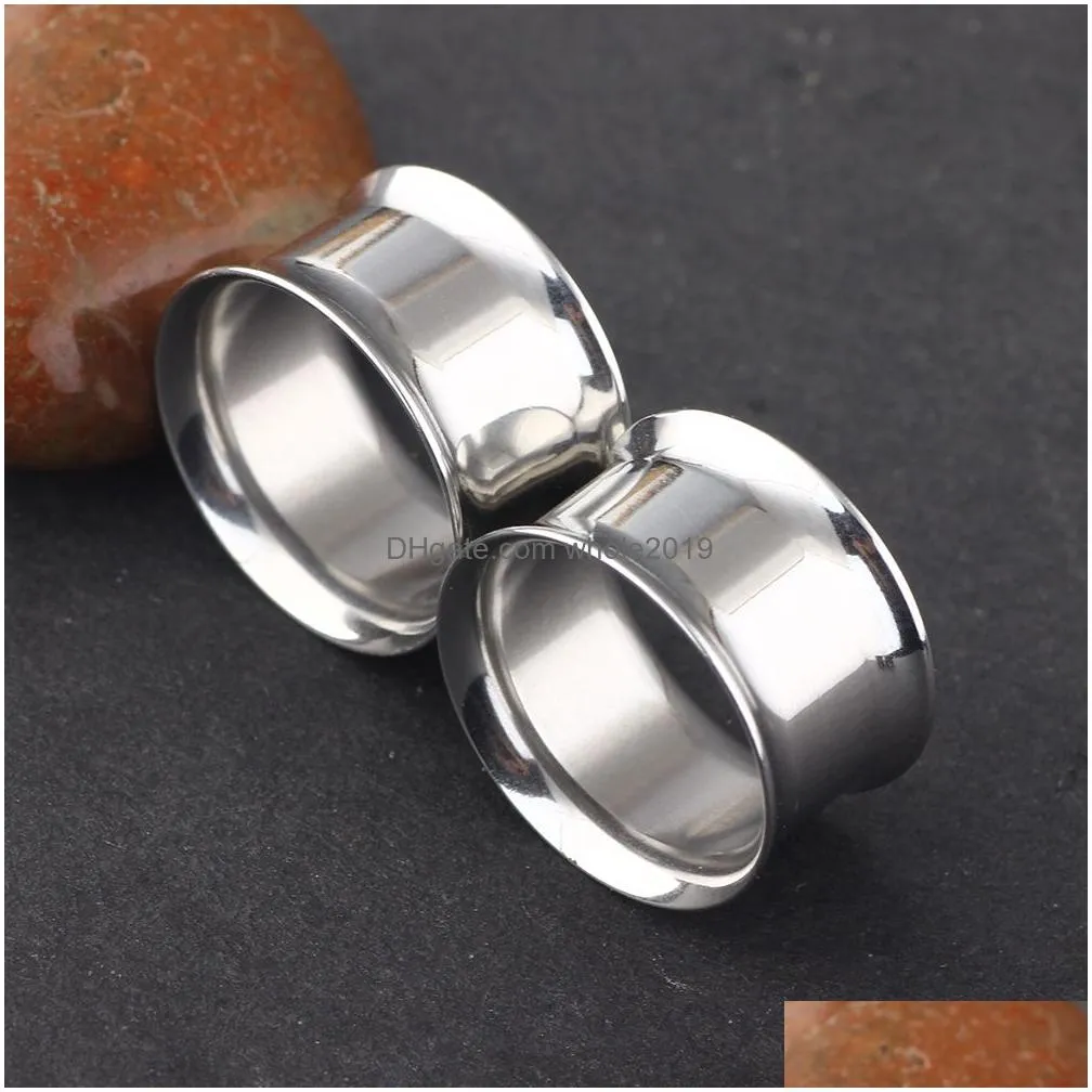 Plugs & Tunnels Double Flared Hollow Ear Gauge Stainless Steel Earring Lobe Stretcher Piercing Body Jewelry Expansion 520Mm3316411 Dr Dh2Lx