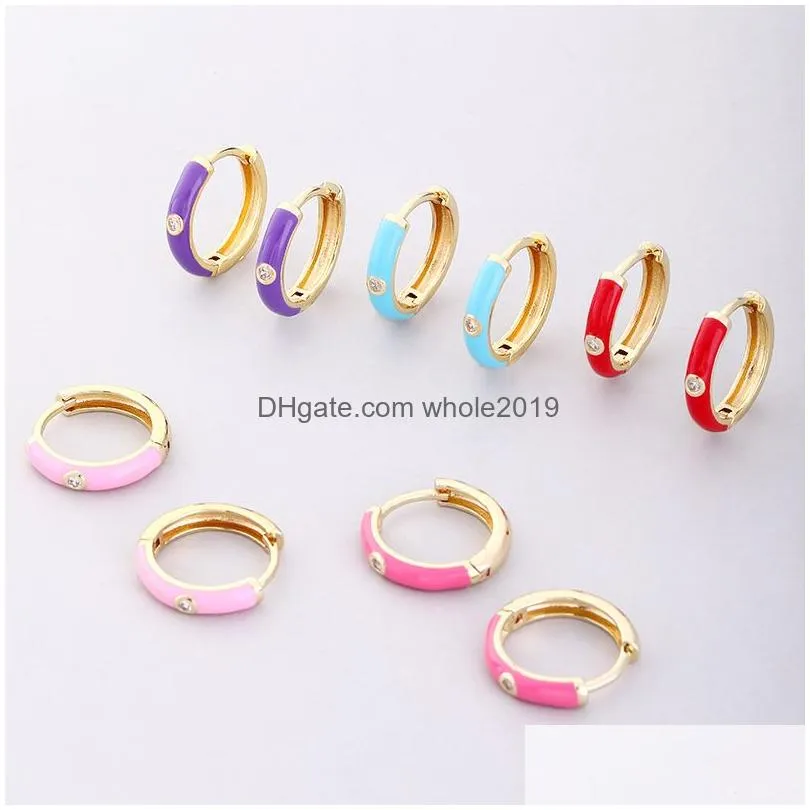 Hoop & Huggie New Round Earrings Mticolor Crystal Zirconia Small Hie Cartilage Earring Helix Tragus Piercing Jewelry Drop Delivery Dh6Br