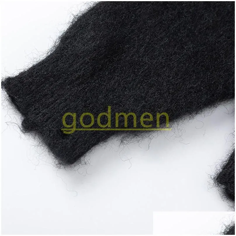 New Fashion Mens Contrasting Color Sweaters High Street Men Womens Mohair Knit Wear Pullover Men Causal Sweater Asian Size