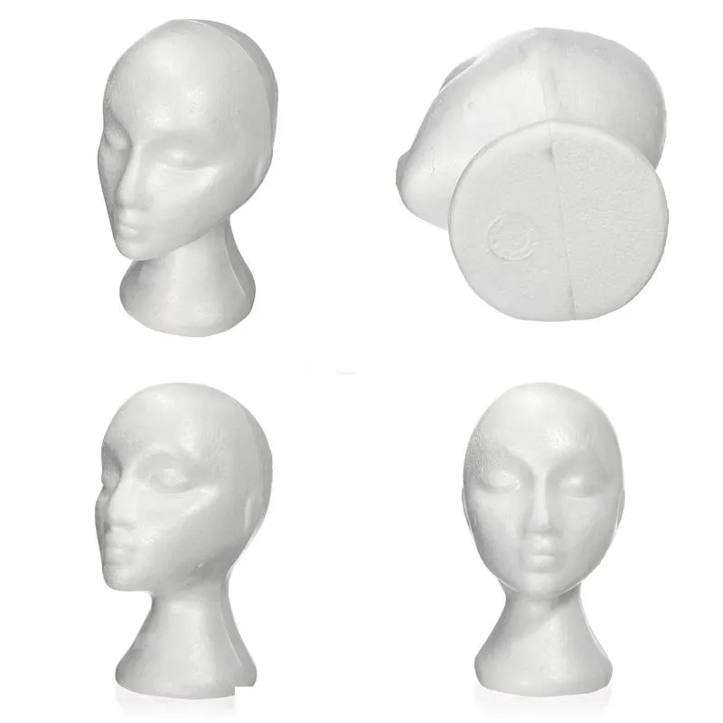 Hair Tools 27.5 X 52Cm Dummy / Mannequin Head Female Foampolystyrene Exhibitor For Cap Accessories And Wigs Woman Foam Drop Delivery P Otu6U