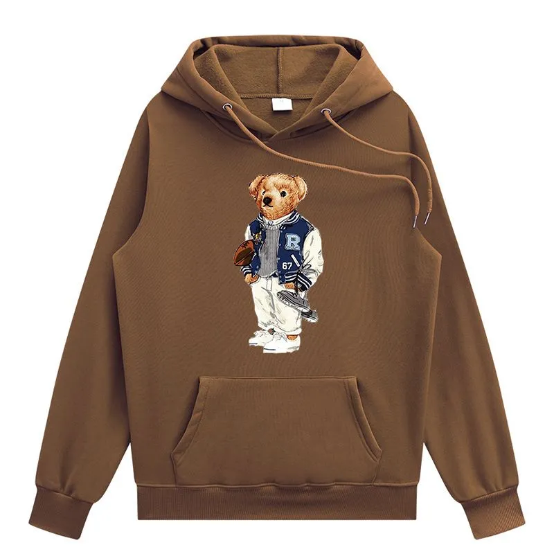 New Men`s Hoodies Designer Teddy Bear rugby Play Hard Printed Unisex Crewneck Hoodies Heavy Blend Crew Neck Loose Long Sleeve Autumn