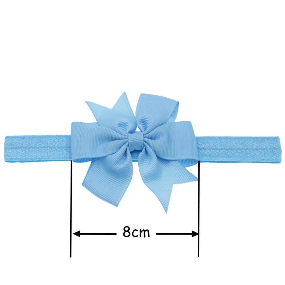 Cute Bow Tie Headband Hair band DIY Handmade Grosgrain Ribbon Elastic Hairband Baby Kids Hair Accessories 30 Colors