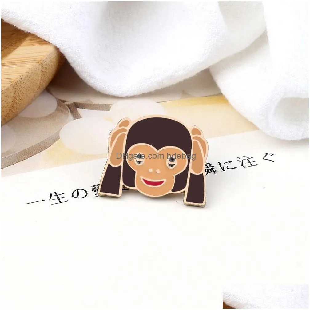 3 style cartoon animal enamel pin high quality naughty monkey brooch kid backpack decoration women coat lapel pin badges jewelry