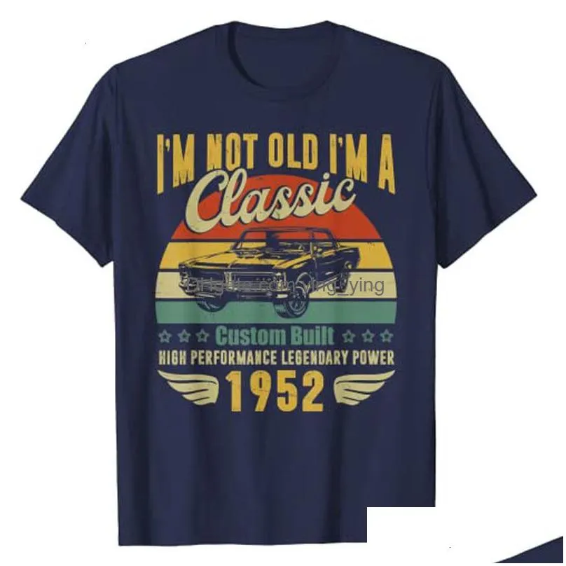 mens t-shirts 71th birthday-present for men dad retro vintage 1952 birthday t-shirt 71 years old clothes fathers day grandpa grandfather gift