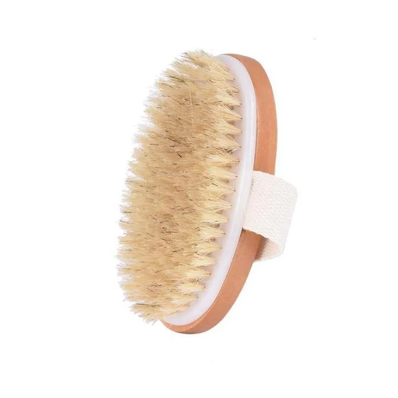 Bath Brush Dry Skin Body Soft Natural Bristle SPA The Brush Wooden Bath Shower Bristle Brush SPA Body Brushs Without Handle