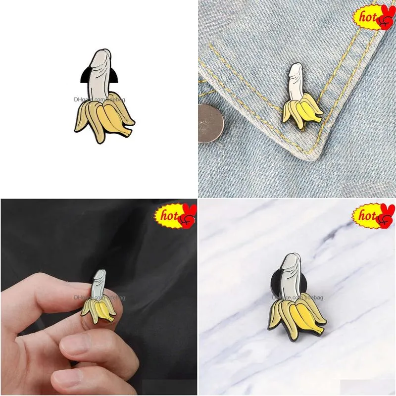 spoof bananas brooches for women men wear hat glasses sitting small pet animal party casual brooch pin gifts high quality