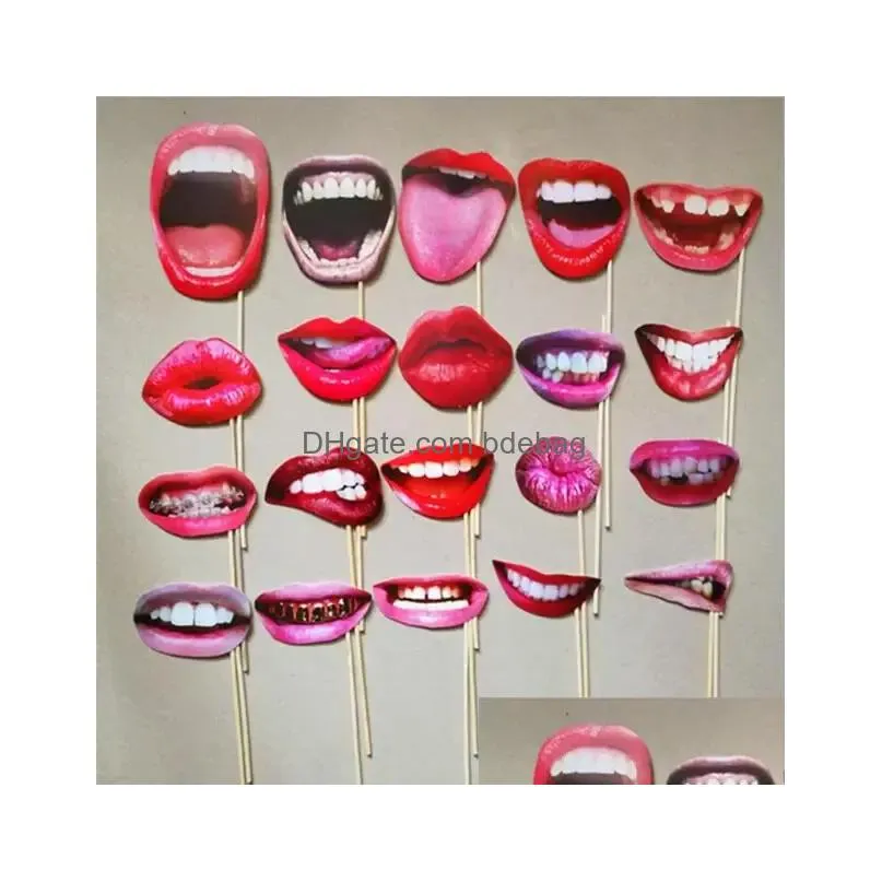 20pcs/set adult funny lip mouth diy p obooth props wedding decoration diy p o booth birthday party decorations
