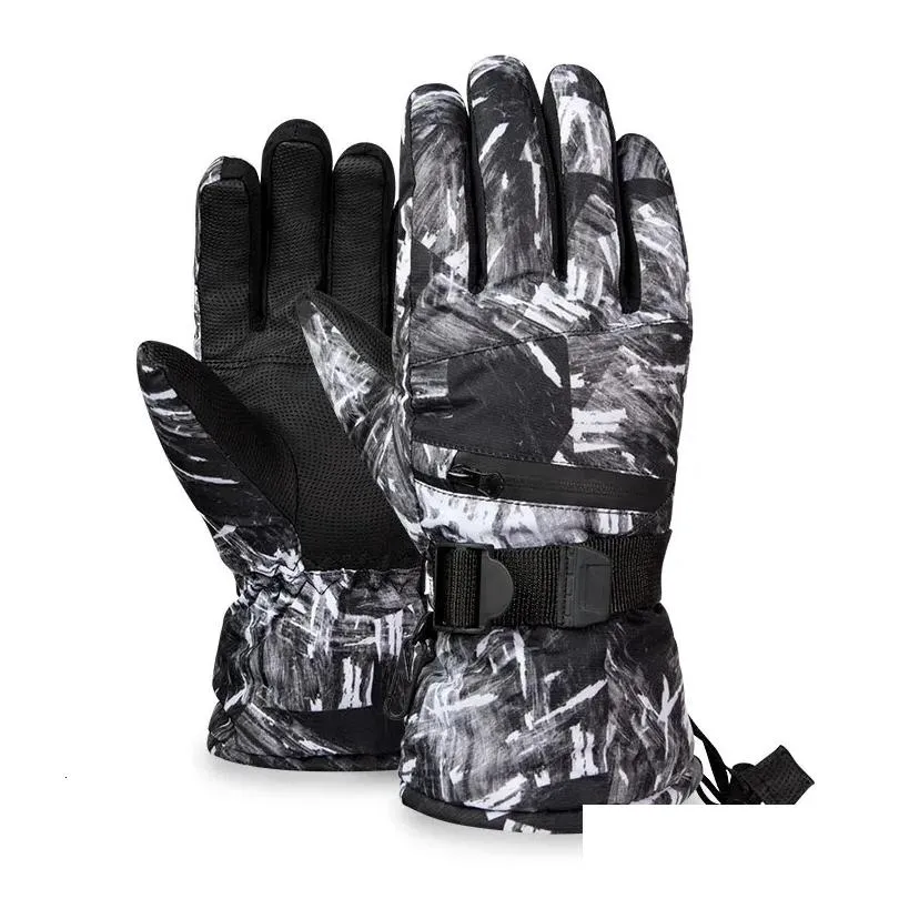 Ski Gloves COPOZZ Mens 3Finger Touch Screen Waterproof Winter Warm Board Motorcycle Snowy Riding Mobile Phone 231117