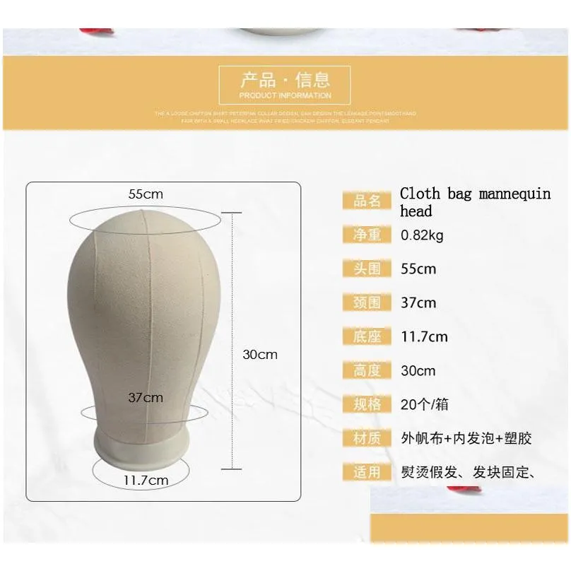 Hair Tools Training Mannequin Head Canvas Block Display Styling Manikin Wig Stand Get T Needle Holder Drop Delivery Products Accessori Otc1Y