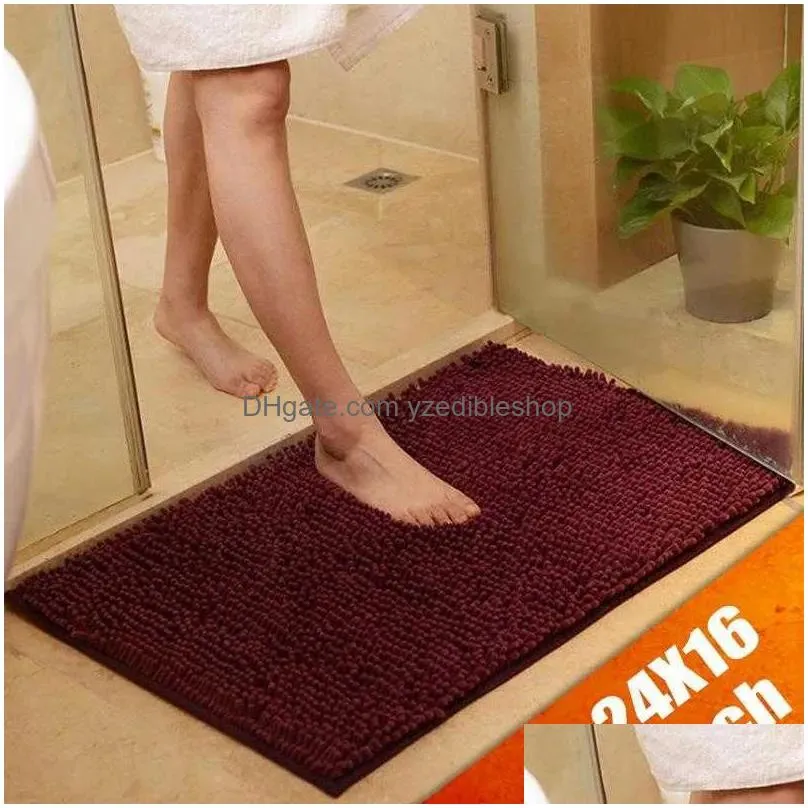 kitchen bathroom door mat rectangle water absorption rugs solid color bath carpets home supplies mats for floor hand tufting 210928