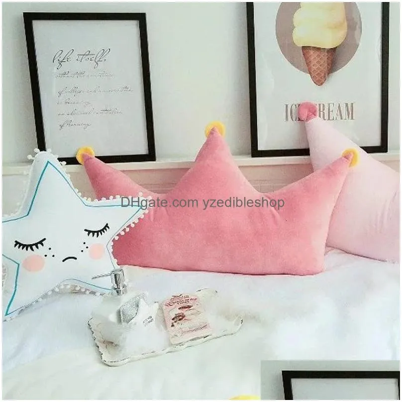cushion/decorative pillow kids room backrest pillow princess crown back cushion kids room plush toys baby sleeping head pillow 230311