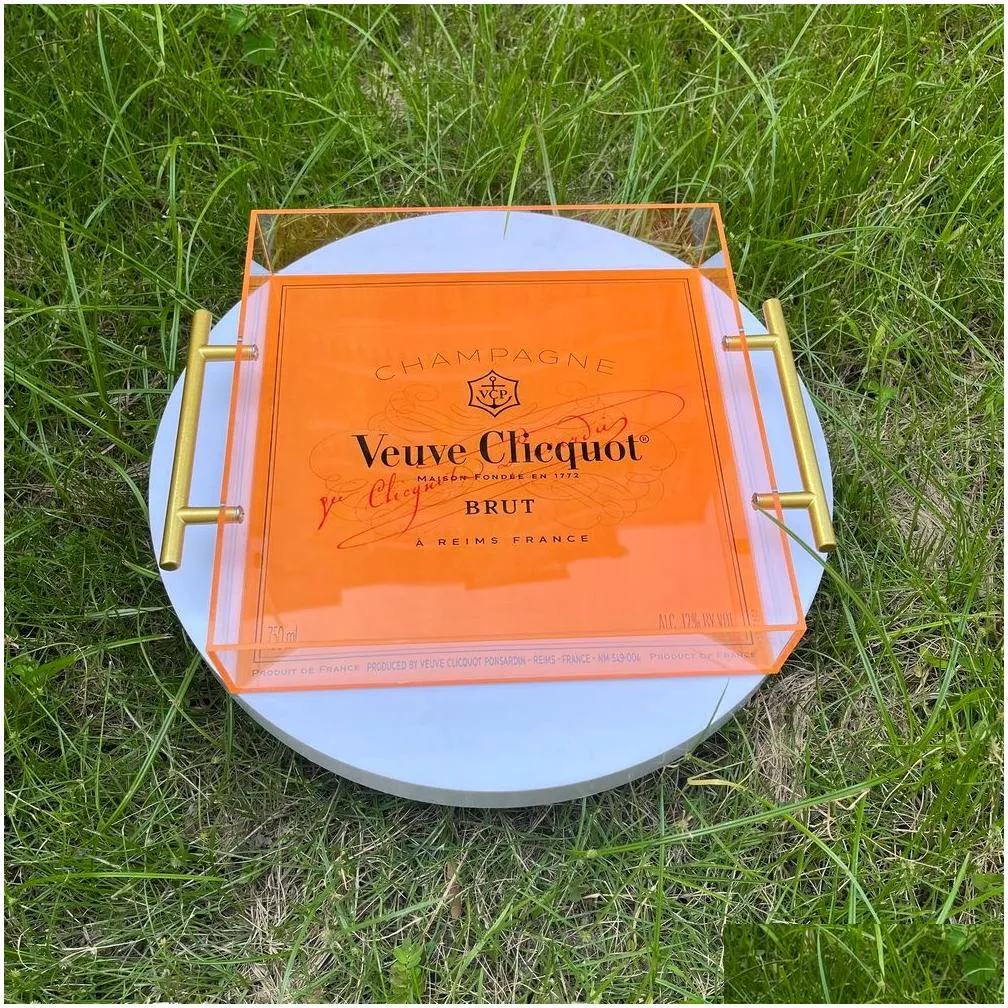 Fabulous Orange Veuve Clicquot Champagne Serving Tray Brand New