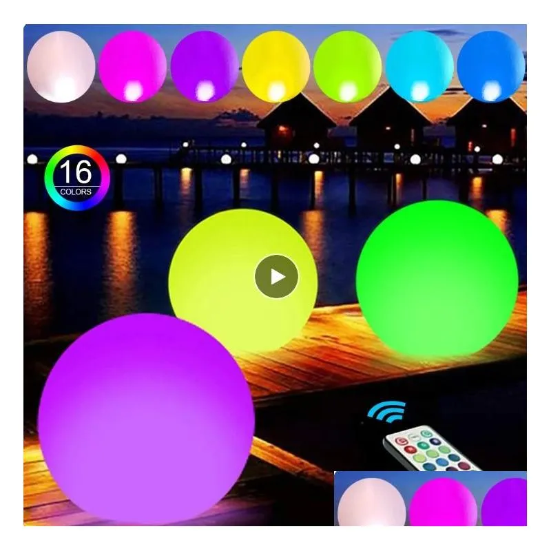 party favor remote floating pool lights 16colors outdoor swimming led ball light waterproof lawn lamp pool