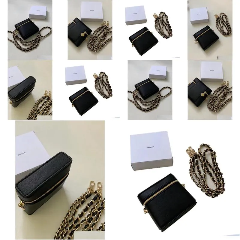 Designer Black Chain Bag Mini Change Bag Lipstick bag with Packaging