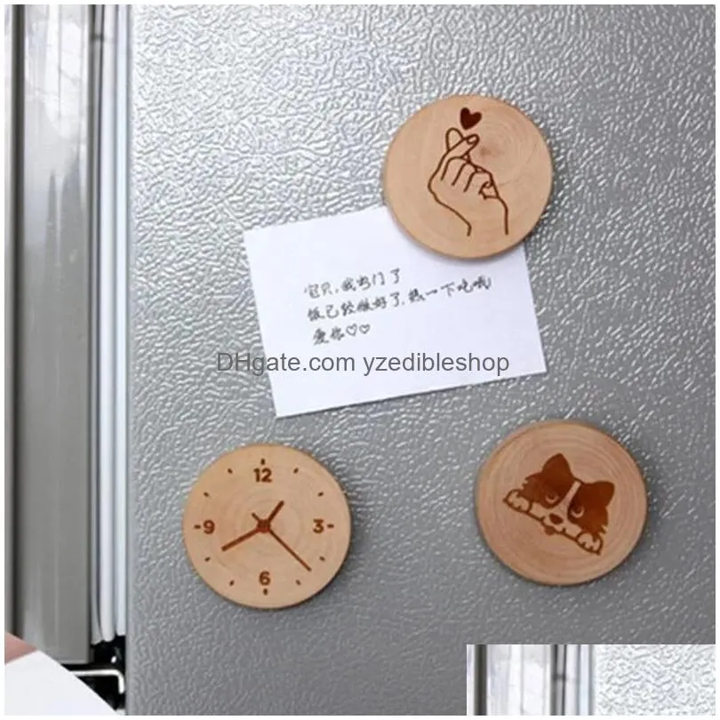 can customize engraving logo blank diy wood round bottle opener coaster fridge refrigerator magnet decoration fy3882