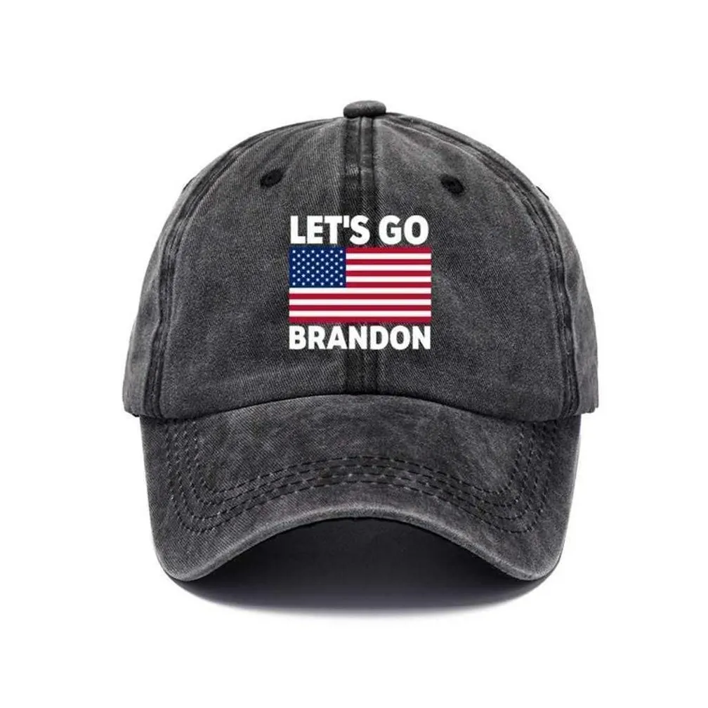 Let`s go Brandon Ball Hat Anti Biden Funny Humor Baseball Cap Snapbacks US Flag Star Stripes FJB Print Denim Hats Trump 2024 Political Costumes G80UARV