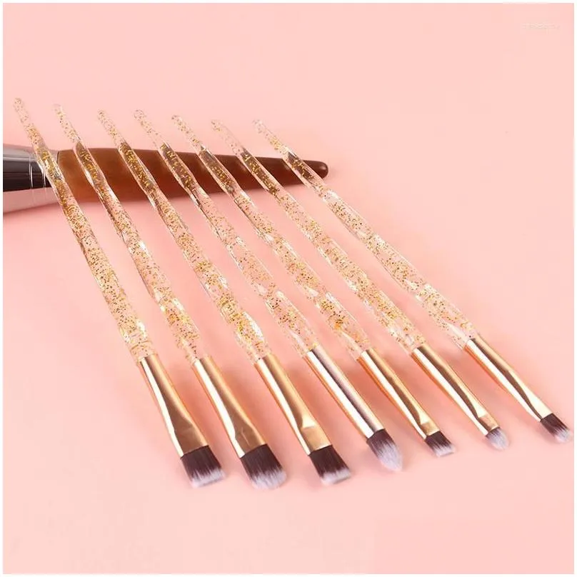 Makeup Brushes 7 Crystal Diamond Rod Eye Brush Soft Bristle Texture Portable Set Decoration Volume Drop Delivery Ot0Es