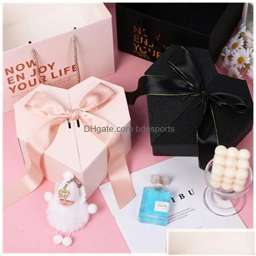 Gift Wrap Heartshaped Originality With Hand Gifts Der Box Lipstick Per Bow Set Packaging Portable Paper Case 101 E3 Drop Delivery Ho Dhlrw