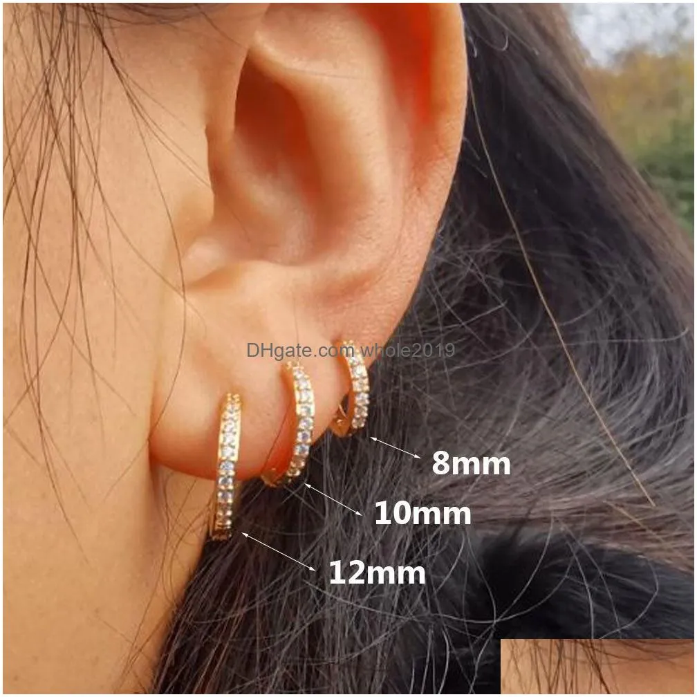 Hoop & Huggie 2Pcs Rainbow Little Hies Earrings Girl Stainless Steel Tiny Rings Cartilage Small Helix Piercing Circle Men Drop Delive Dh2Kz