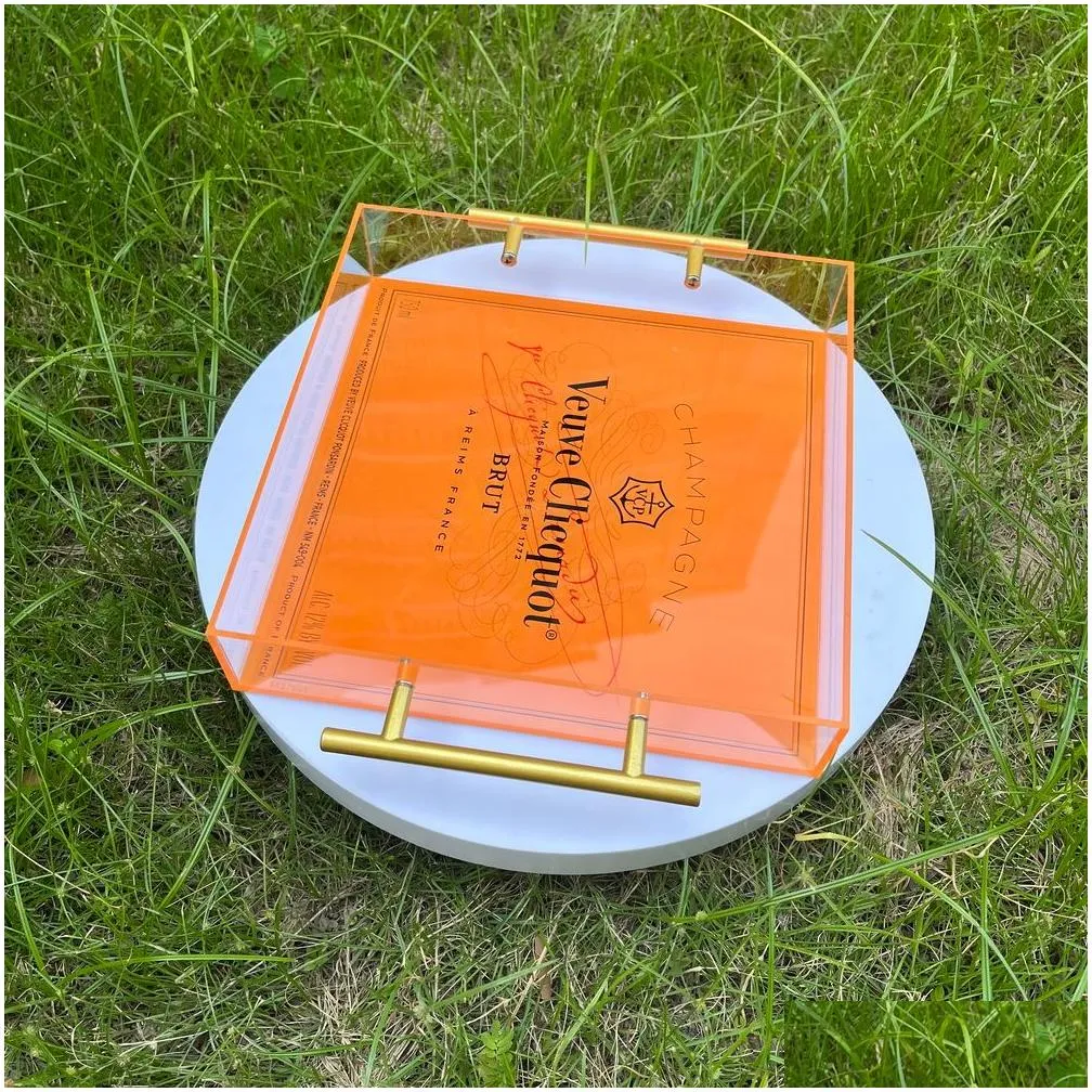 Fabulous Orange Veuve Clicquot Champagne Serving Tray Brand New