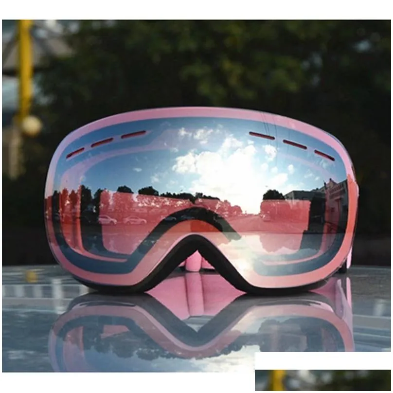 Ski Goggles Women Men Double Lens AntiFog Skiing Mask Accesories Snowboard Glasses Eyewear Pink UV Windproof Big Snow 230830