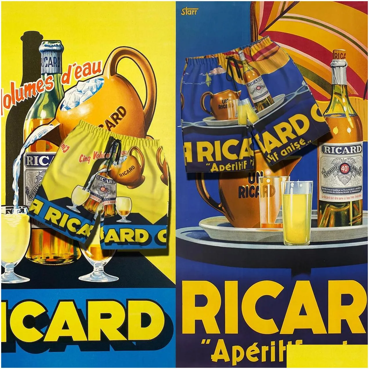 Underpants Summer Beach Pants Ricard Aperitif Anise Board Shorts France Vintage Poster Swimwear Sunga Boxer Briefs 240129 Drop Delive Dhyfx