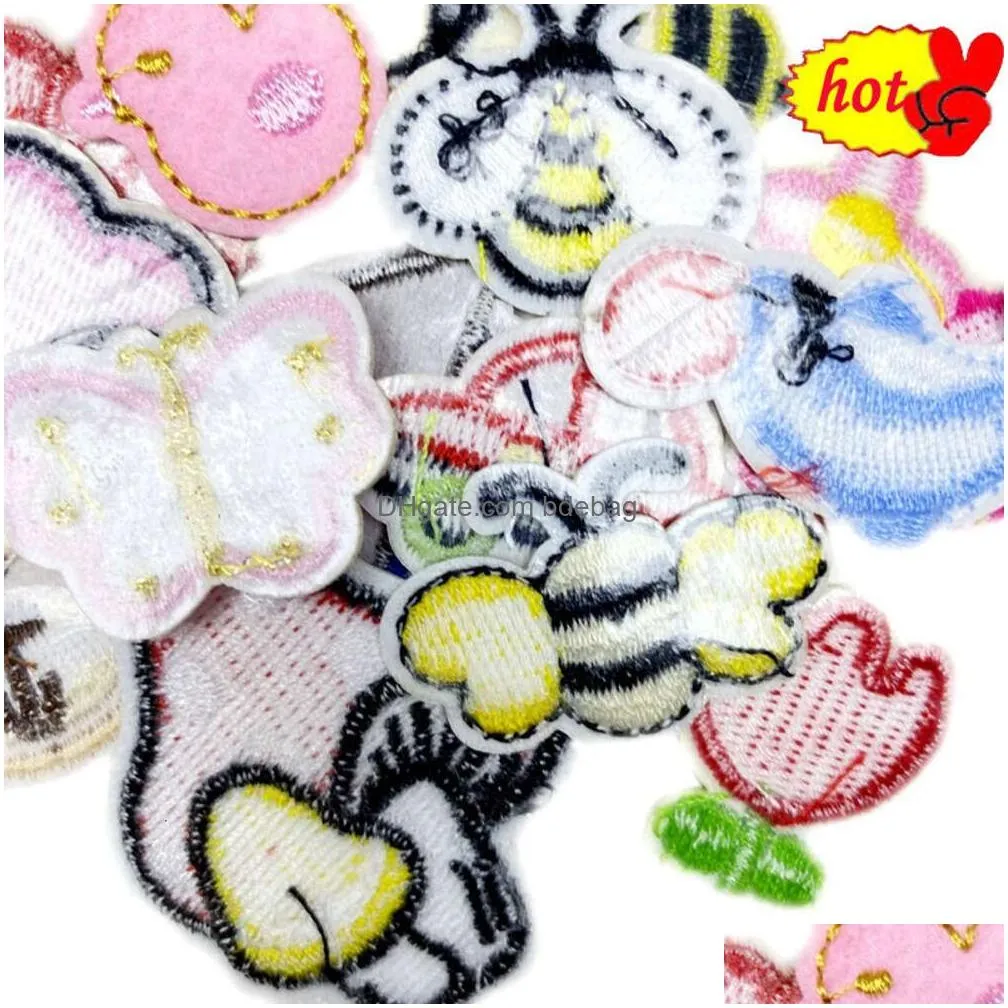 10pcs lot cute for clothing kids iron on bee flower clover strawberry butterfly heart small bulk wholesale pack embroidery