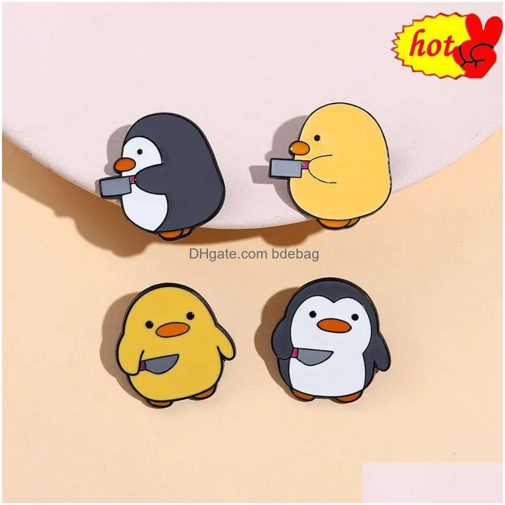  lapel pins penguin small duck carton metal design badges brooch enamel pins label bag backpack hat jewelry gift accessories