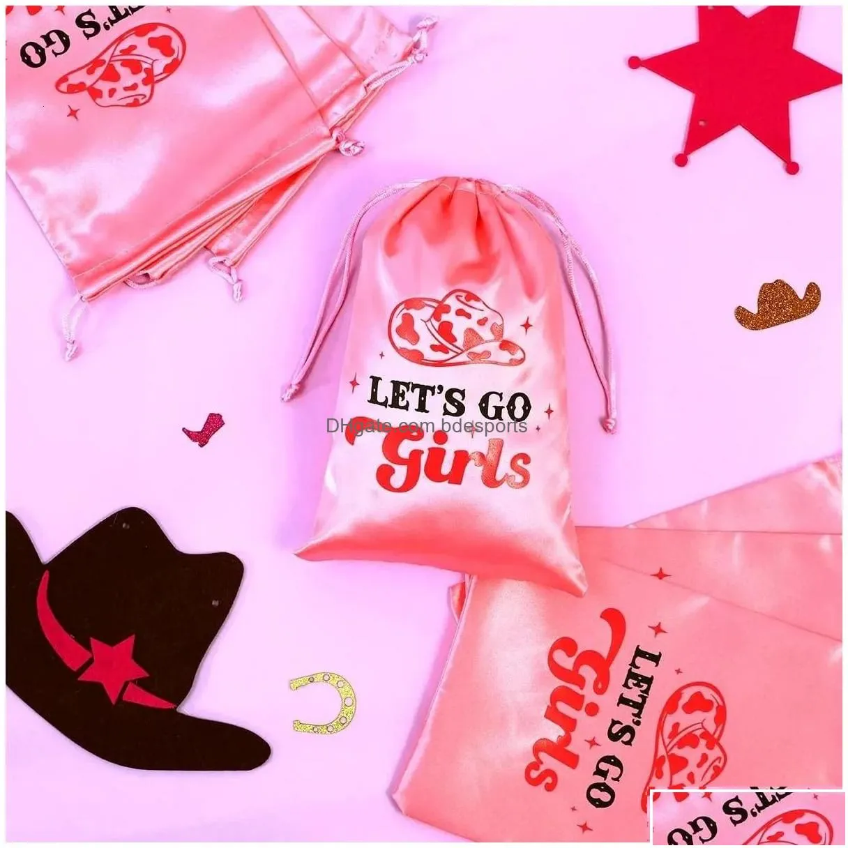 Other Event & Party Supplies 12 Pack Lets Go Girls Hangover Kit Favor Gift Bags Pink Cowgirl Decoration Bachelorette Bride Hen S Drop Dh8Zm