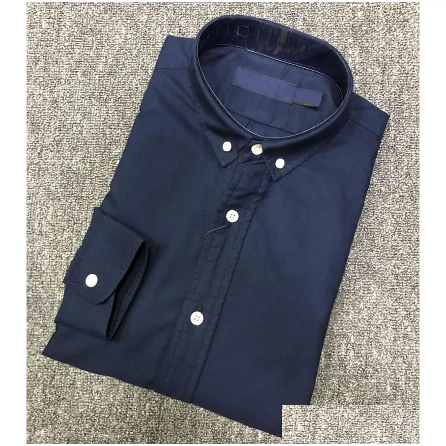 Mens Shirts Top small horse quality Embroidery blouse Long Sleeve Solid Color Slim Fit Casual Business clothing Long-sleeved shirt Normal size multiple