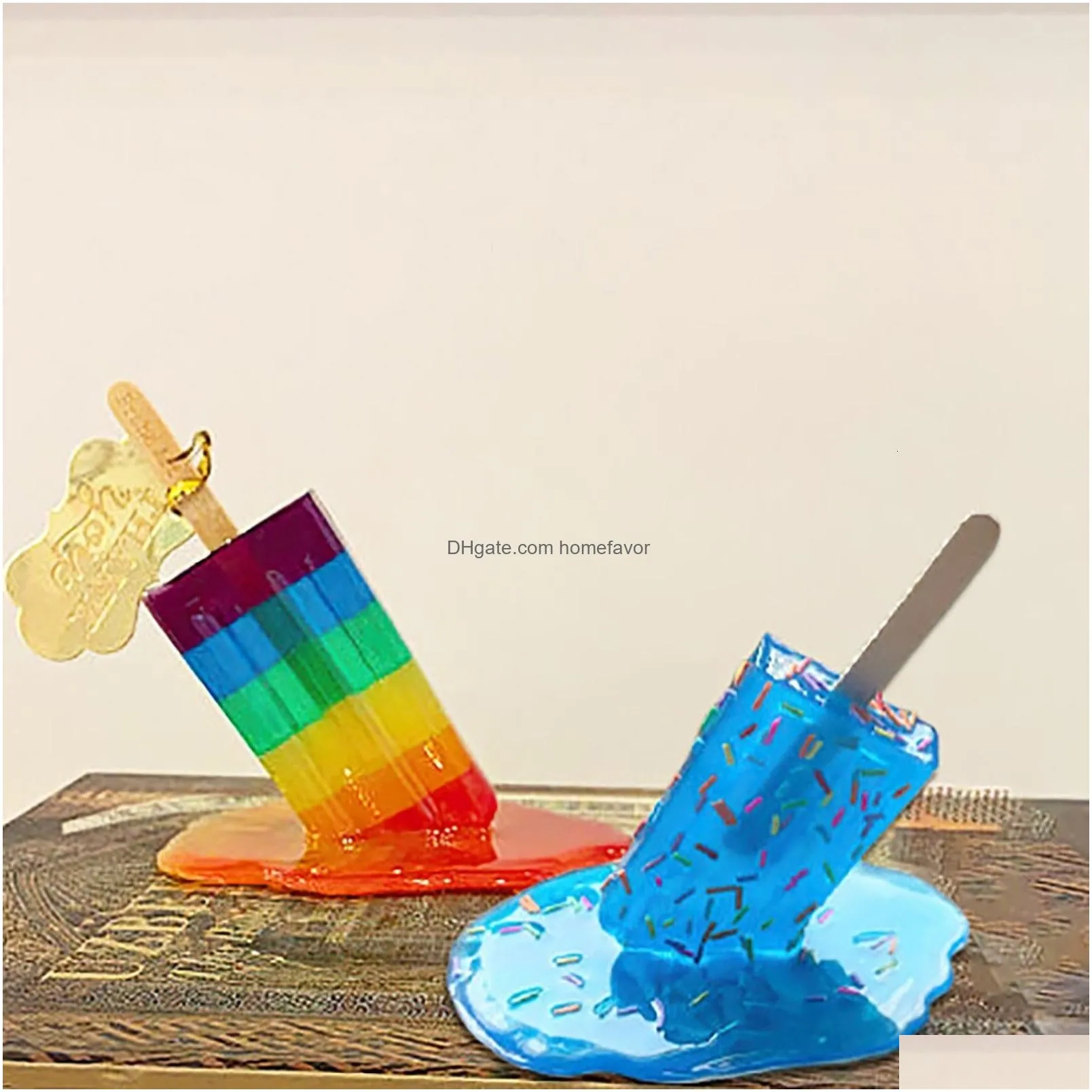 other event party supplies melting ice cream resin ornaments popsicle sculpture decoration craft art figure housewarming gifts home decor
