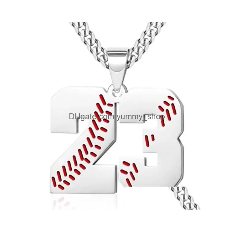 pendant necklaces silver steel 00--99 all in stock inspiration baseball jersey number necklace stainless charms number pendants for boys