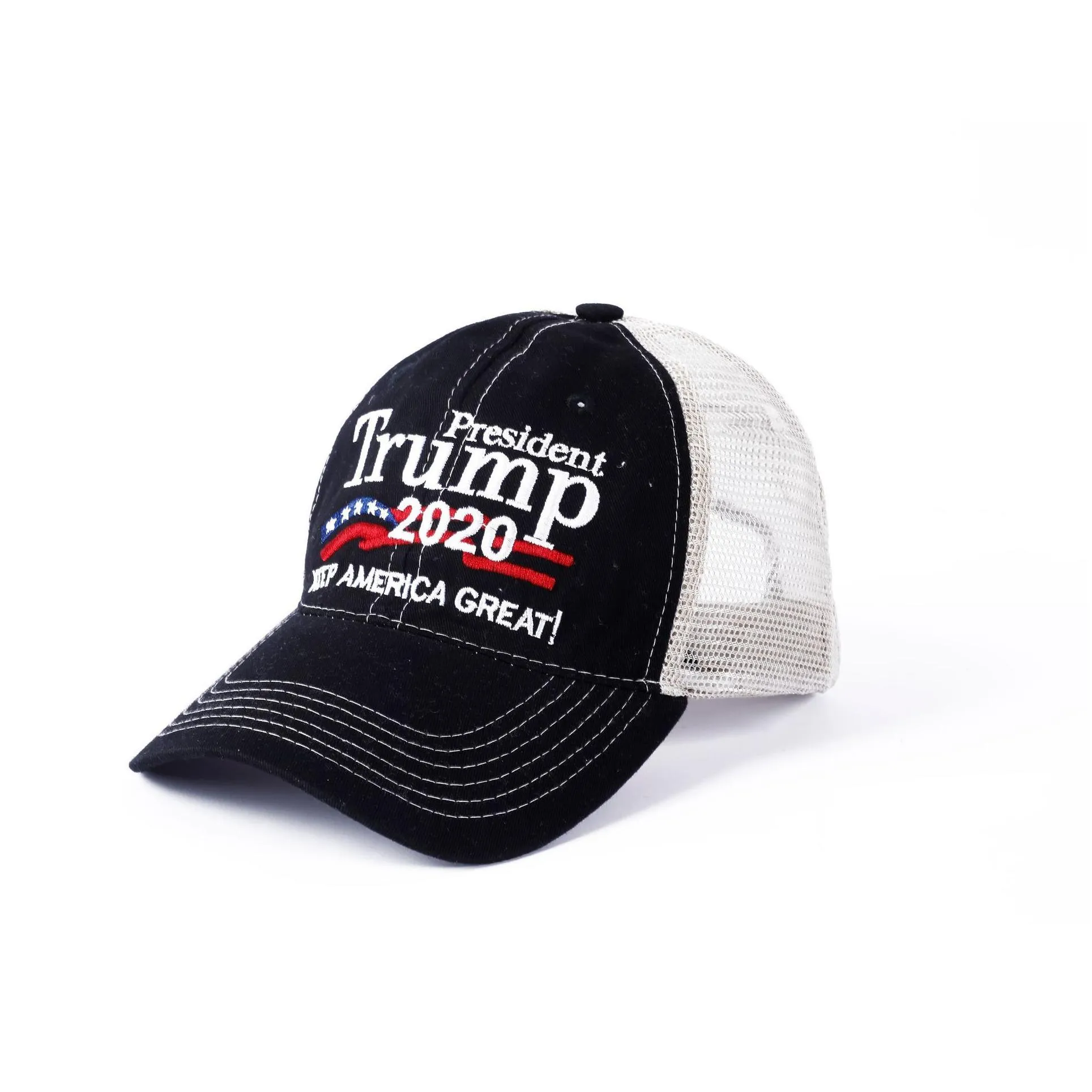 Hot sale Donald Trump 2020 Baseball Cap Patchwork washed outdoor Make America Great Again hat Republican President Mesh sports cap