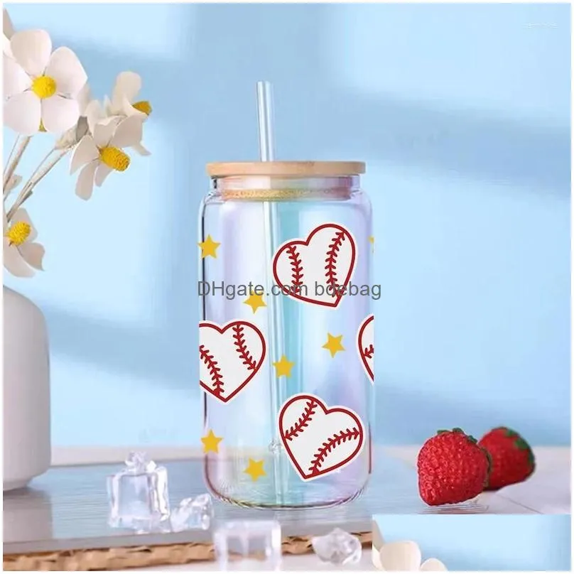 window stickers 3d uv dtf transfer sticker sport for the 16oz libbey glasses wraps cup can diy waterproof easy d5455