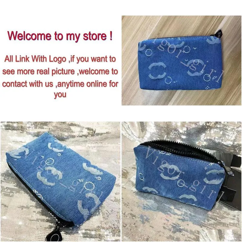 Brand Cosmetic Bags For Girl Makeup Wash Bag Klein Blue Letter Print Ins Bags Zipper Style Lady Beauty Makeup Purse Can Put Blush Mirror Brush Eyeshadow In It