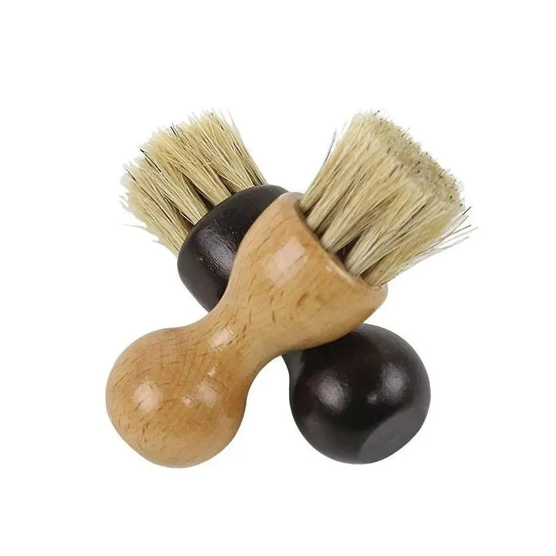 Gourd Shape Shoe Clean Hair Brush Oiled Polishing Ash Removal Cleaning Beech Furniture Sundries Ground Cleans Brushes