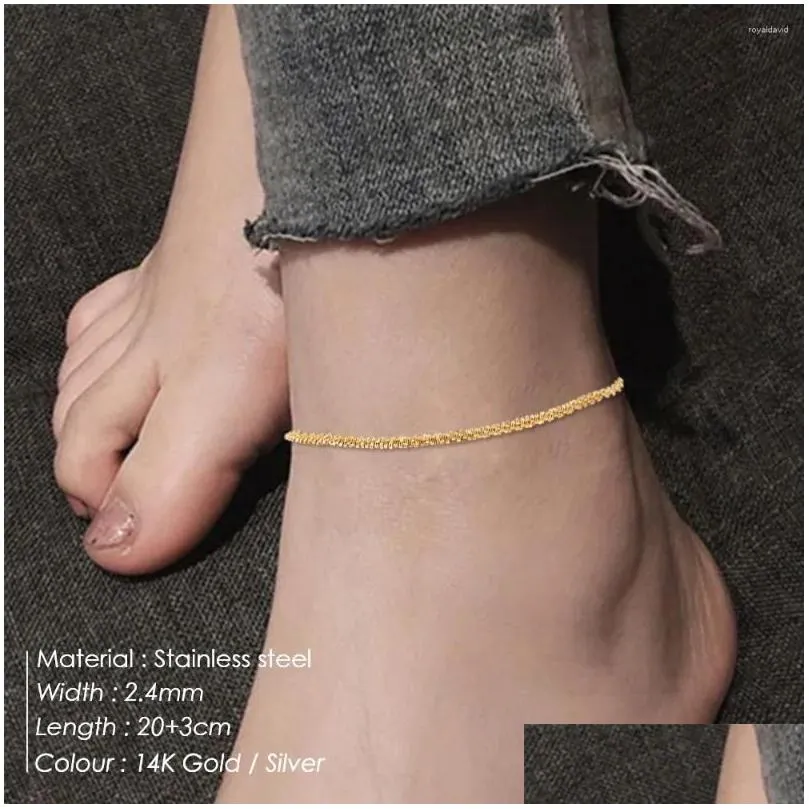 Anklets Stainless Steel Gold Color Cauliflower Anklet Bracelet Fashion Female Barefoot Women Leg Chain Beach Foot Jewelry Girls