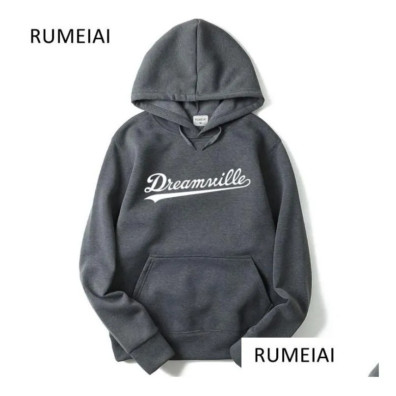 Men Dreamville J. COLE Sweatshirts Autumn Spring Hooded Hoodies Hip Hop Casual Pullovers Tops Clothing