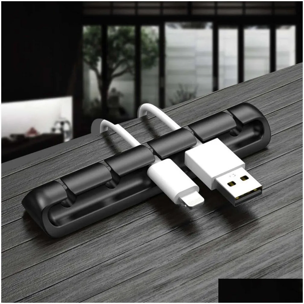 Communications Portable Winder USB Clips Organizer Desktop Tidy Management for Mouse Keyboard Headphone Earphone Charging Cable