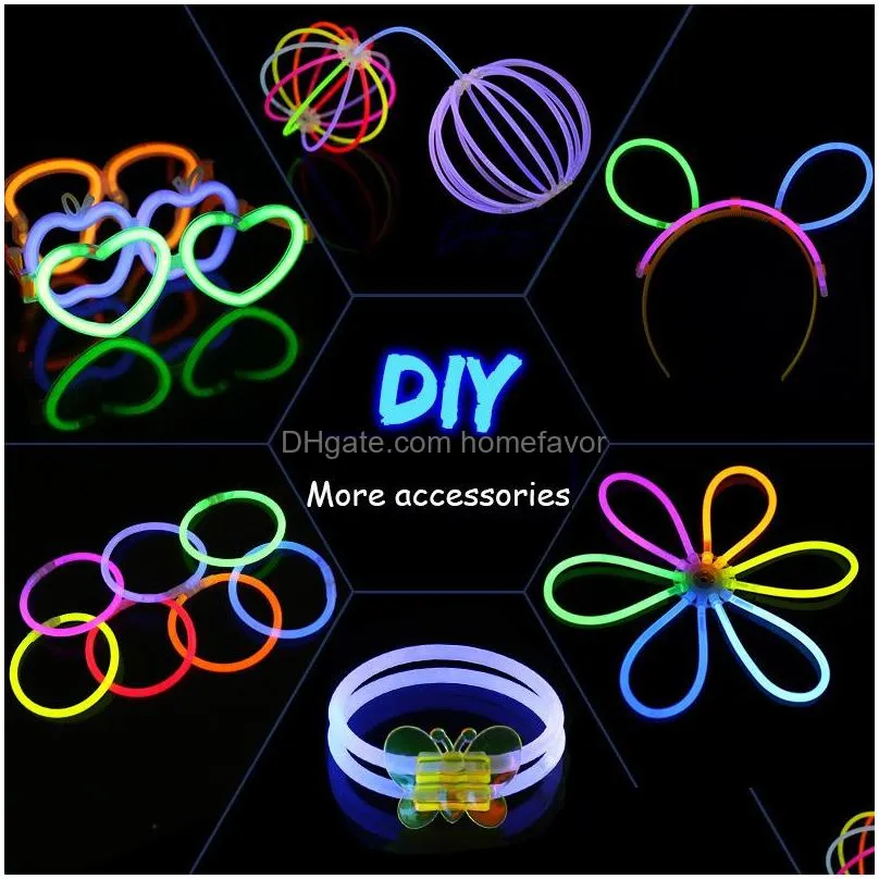 other event party supplies 100pcs glow sticks for escence glowsticks bracelets neon necklace wedding birthday concert halloween luminous supplie