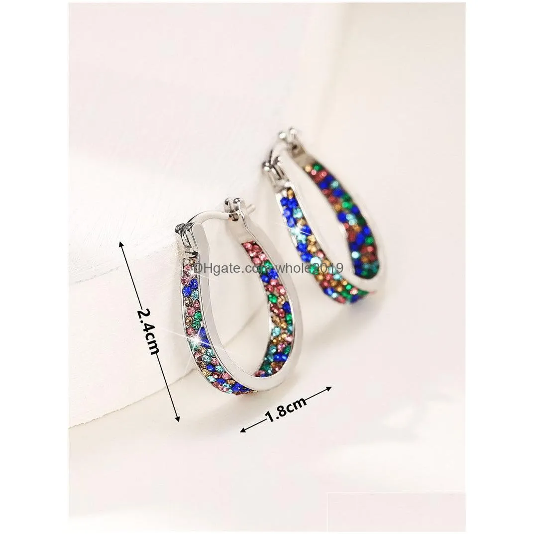 Hoop & Huggie Colorf Cz Earrings Women Fashion Ear Luxury Bridal Wedding Drop Delivery Jewelry Dhpzl