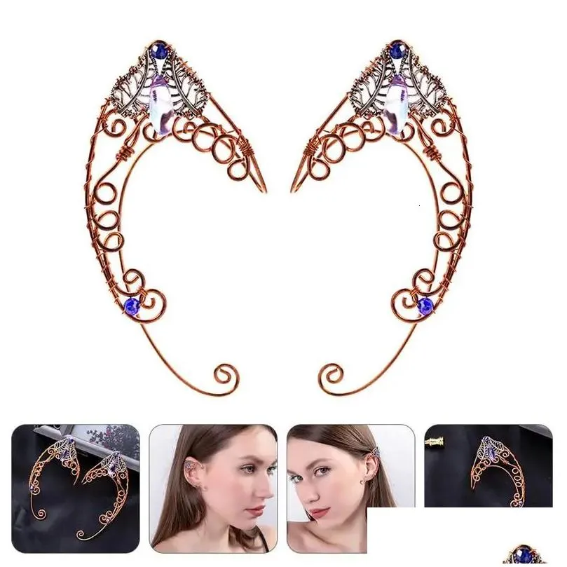 Charm Ear Clip Earrings Wrap Butterflies Nocuffs Wing Elf Cuff Wedding Filigree Fairy Crystal Jewelryzircon Ees 240423 Drop Delivery Dhd1X