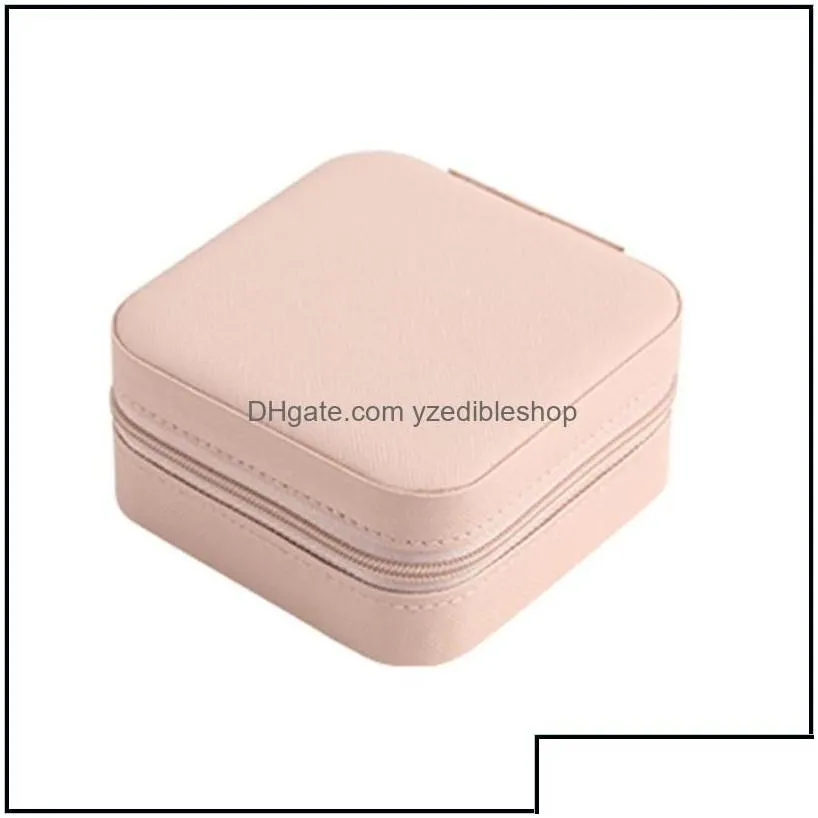 Jewelry Boxes Packaging Display Portable Small Box Women Travel Jewellery Organizer Pu Leather Mini Case Ring Otswz